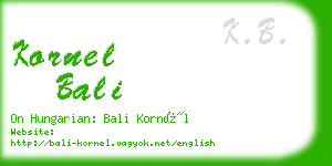 kornel bali business card